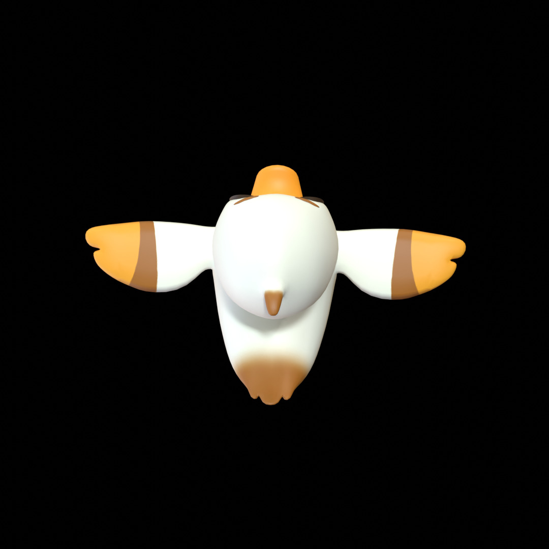 Rigged Cartoon Duck  Low Poly 3D Model Low-poly 3D model_12