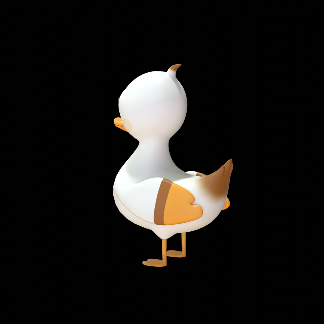 Rigged Cartoon Duck  Low Poly 3D Model Low-poly 3D model_8