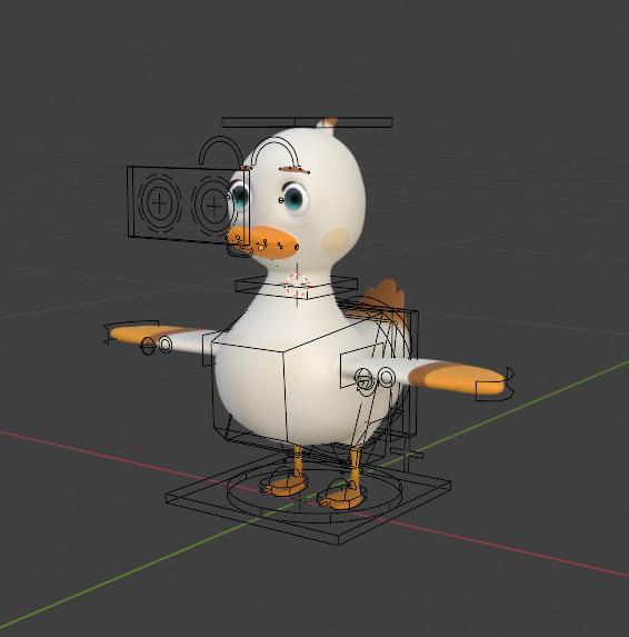 Rigged Cartoon Duck  Low Poly 3D Model Low-poly 3D model_3