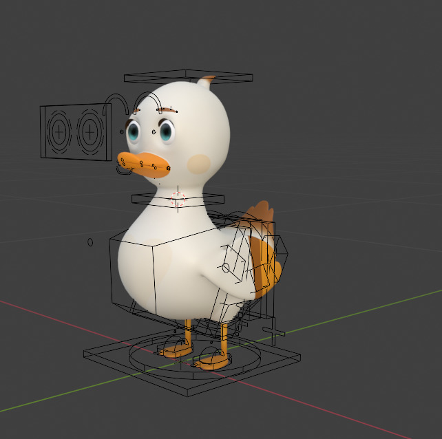 Rigged Cartoon Duck  Low Poly 3D Model Low-poly 3D model_4