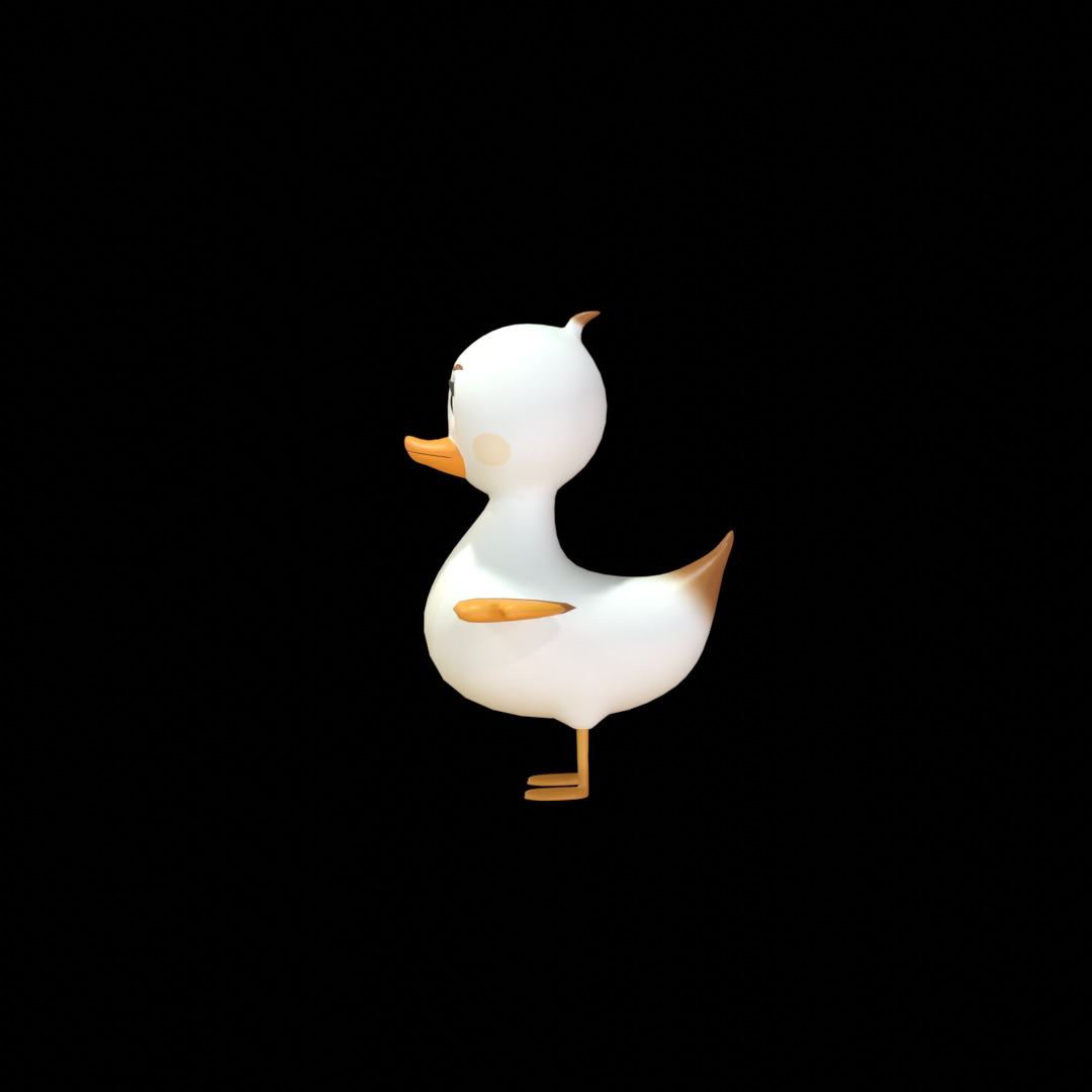 Rigged Cartoon Duck  Low Poly 3D Model Low-poly 3D model_11