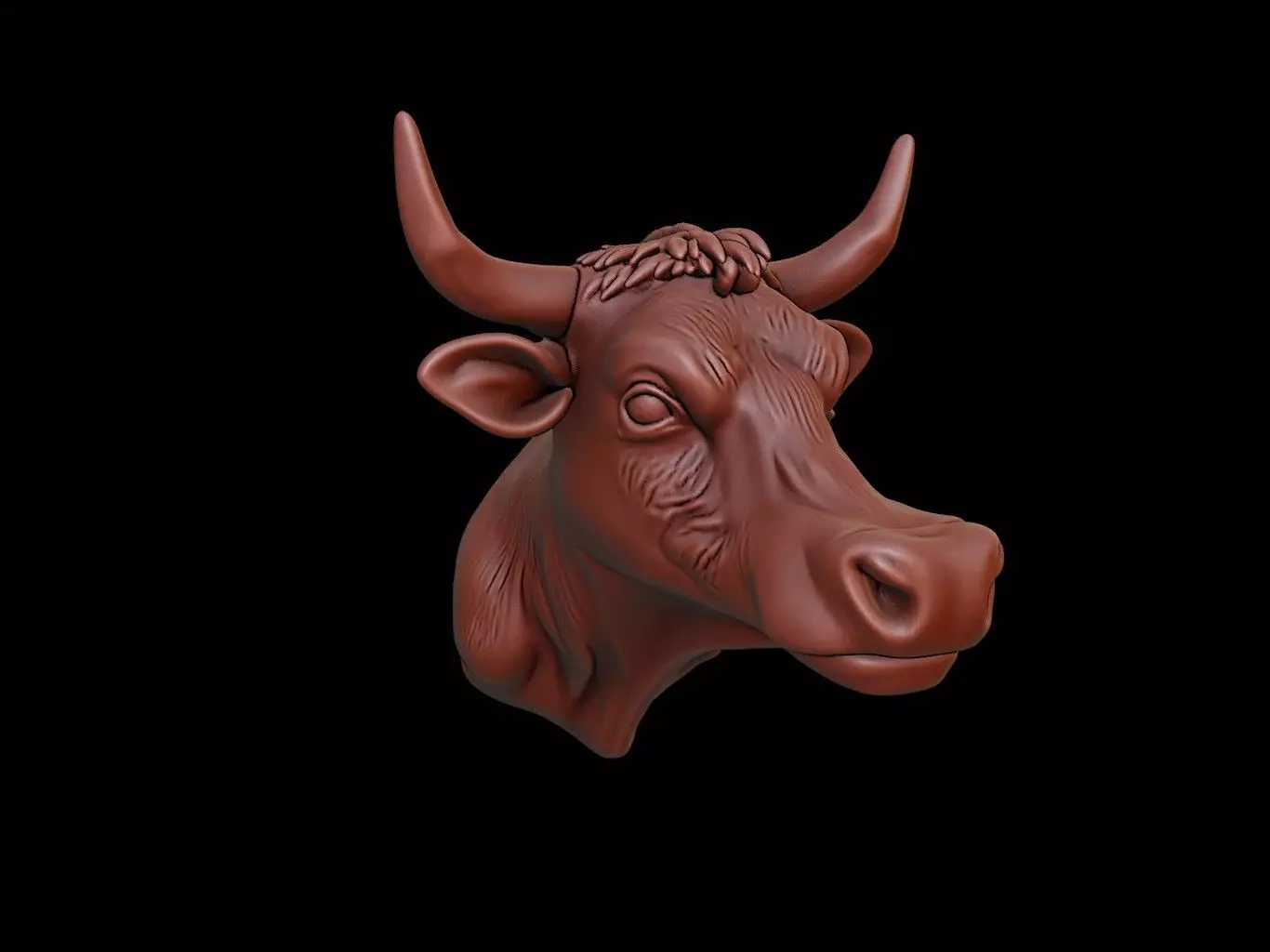 Cow Animal Bust 3D print model_0