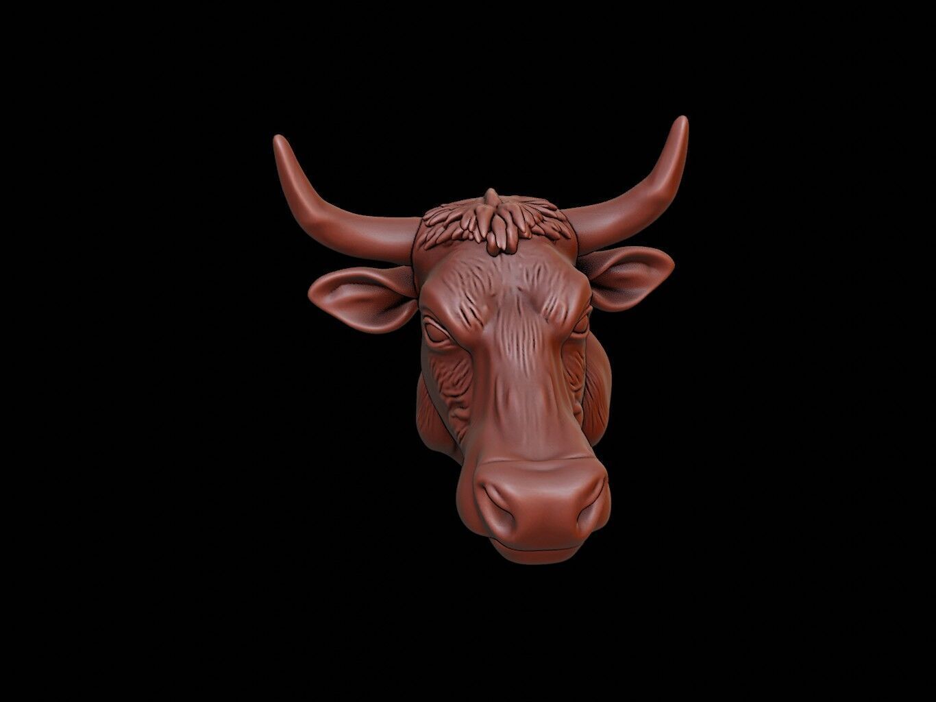 Cow Animal Bust 3D print model_2