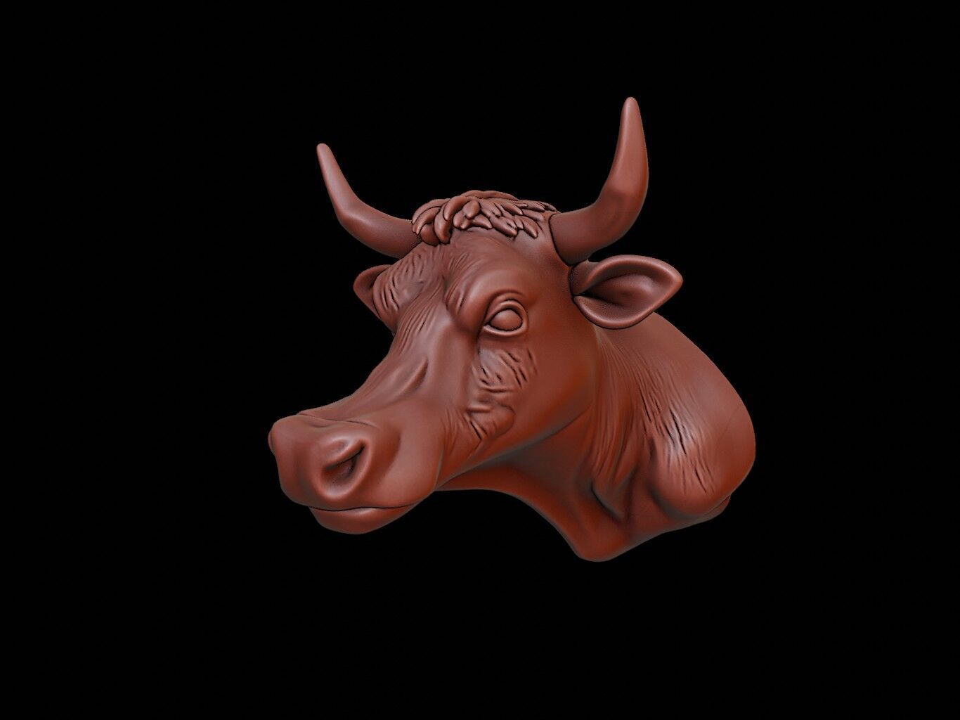 Cow Animal Bust 3D print model_1
