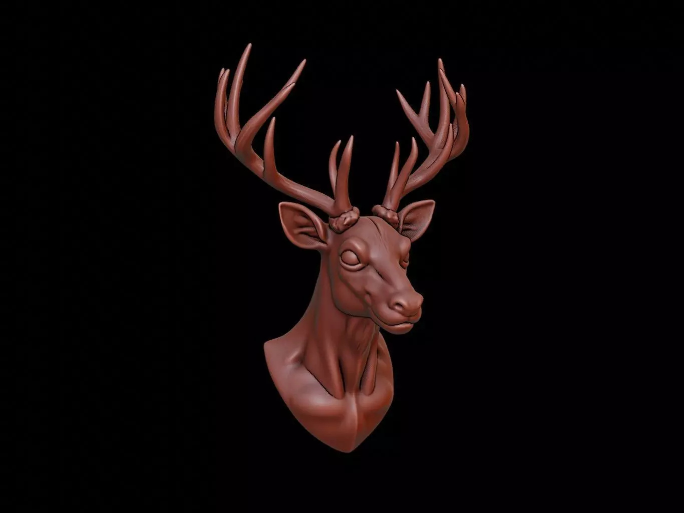 Deer Animal Bust 3D print model_0