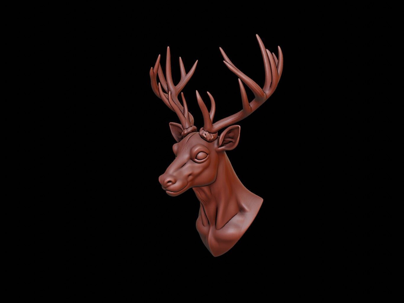 Deer Animal Bust 3D print model_1