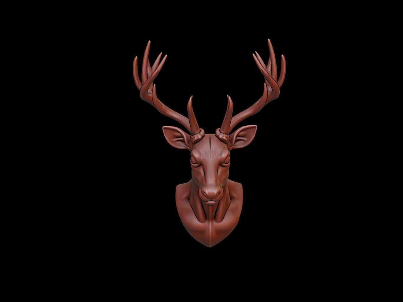 Deer Animal Bust 3D print model_2