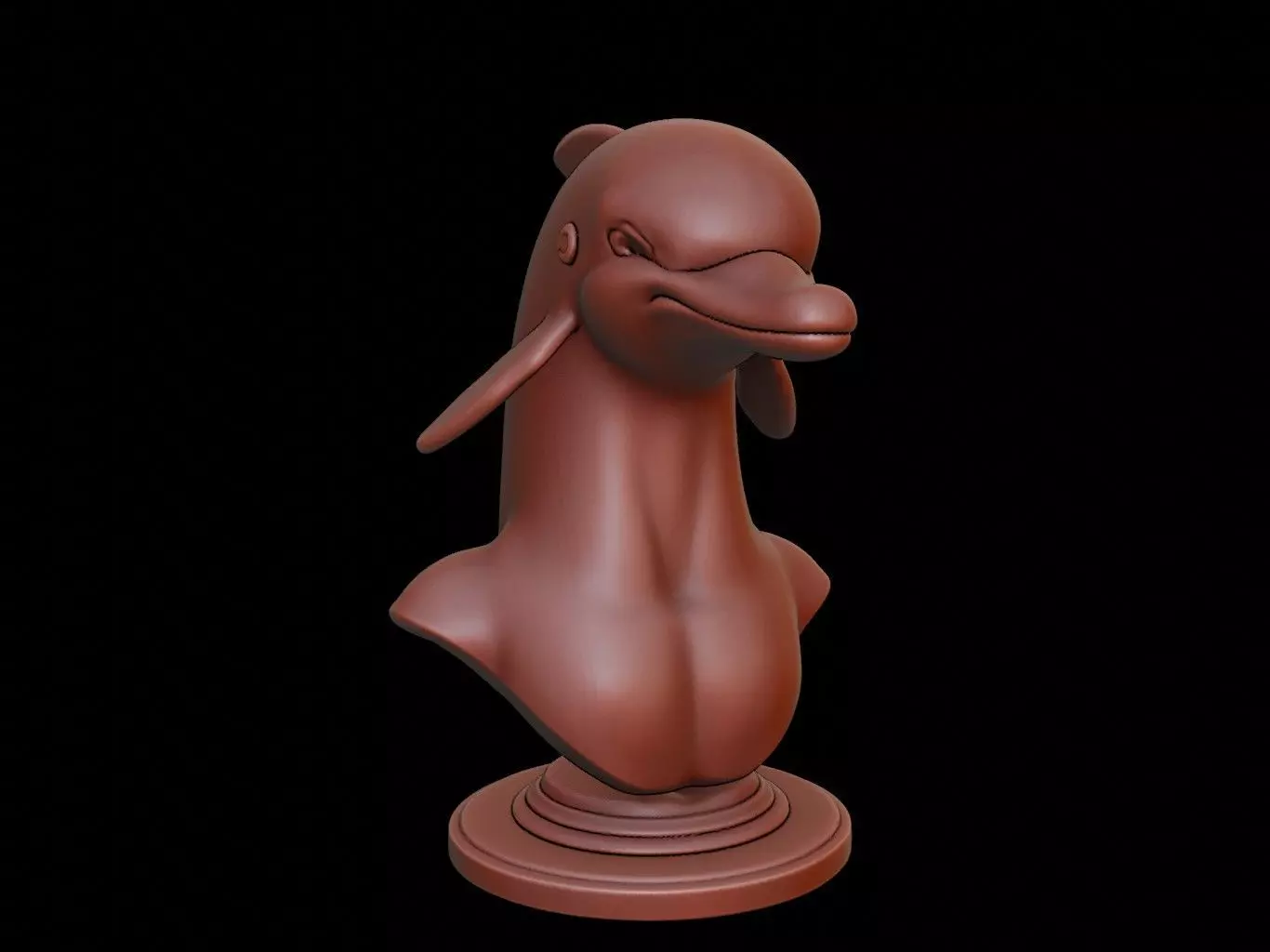 Dolphin Animal Bust 3D print model_0