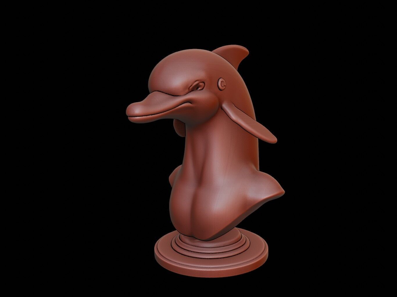 Dolphin Animal Bust 3D print model_1