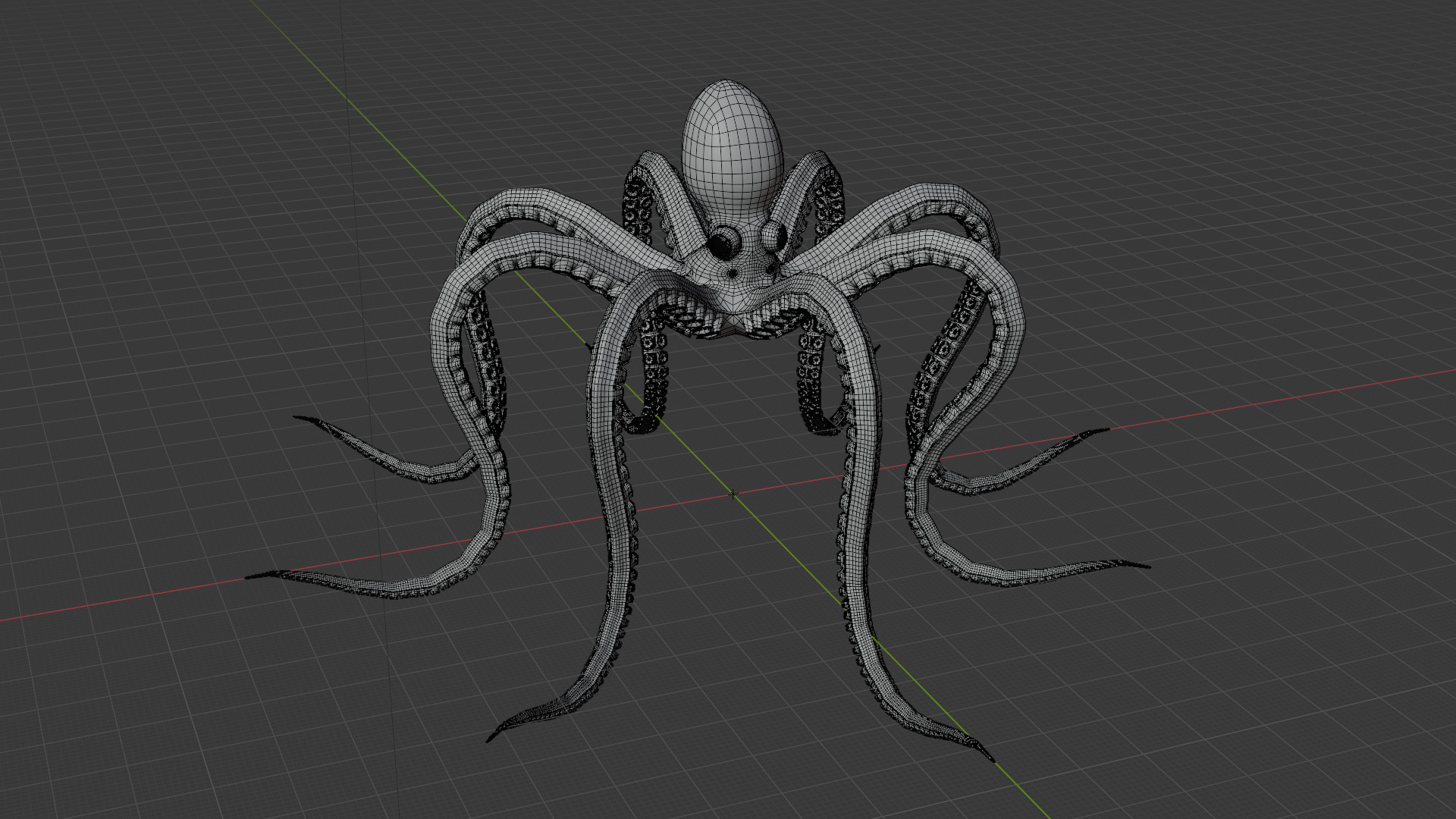 Octopus Low-poly 3D model_5
