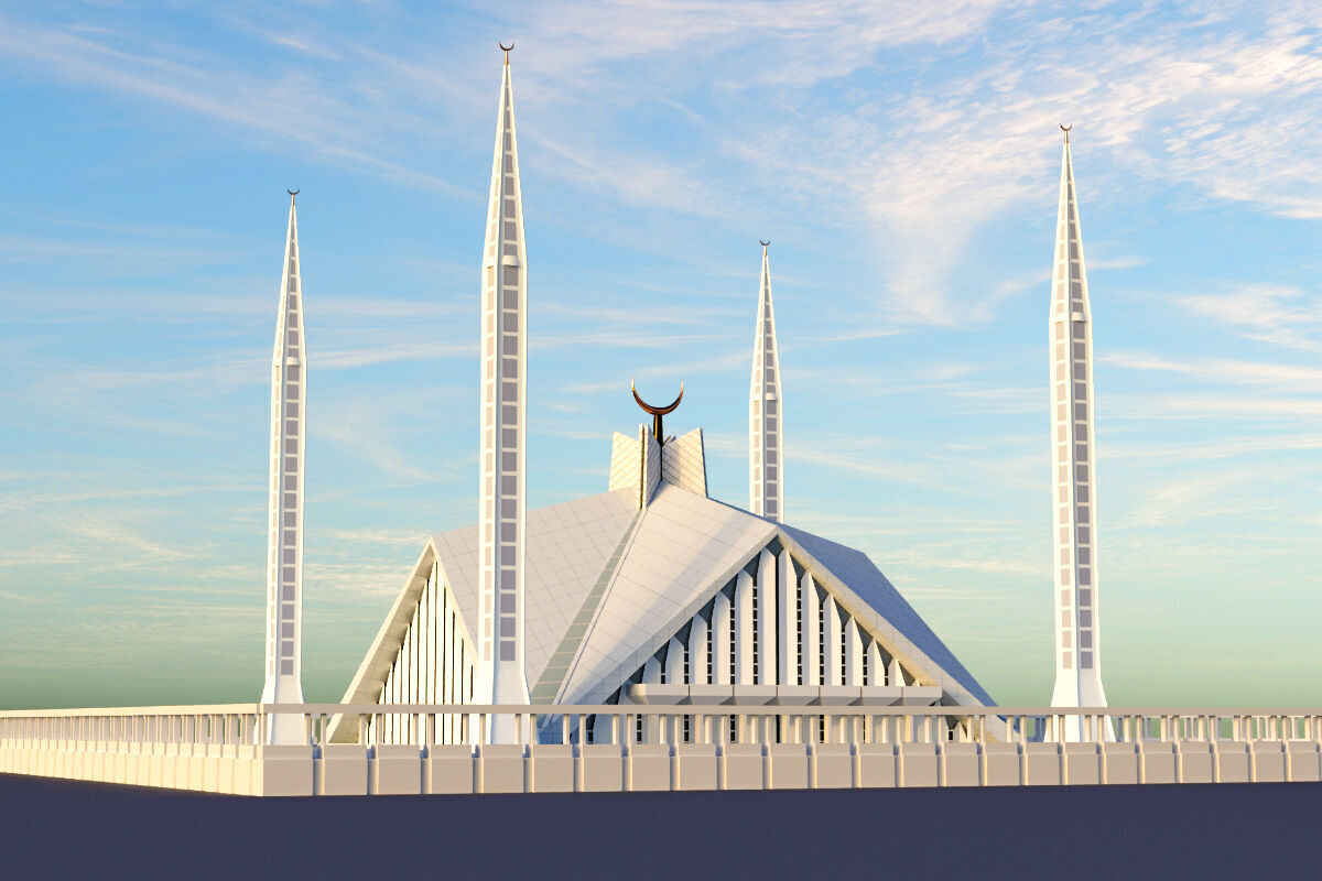 Faisal Mosque ISLAMABAD 3D model_5