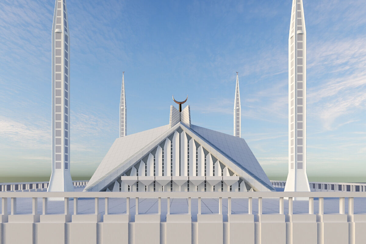 Faisal Mosque ISLAMABAD 3D model_2
