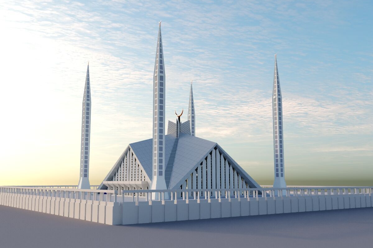 Faisal Mosque ISLAMABAD 3D model_1