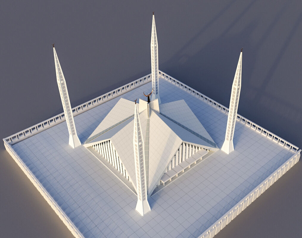 Faisal Mosque ISLAMABAD 3D model_4