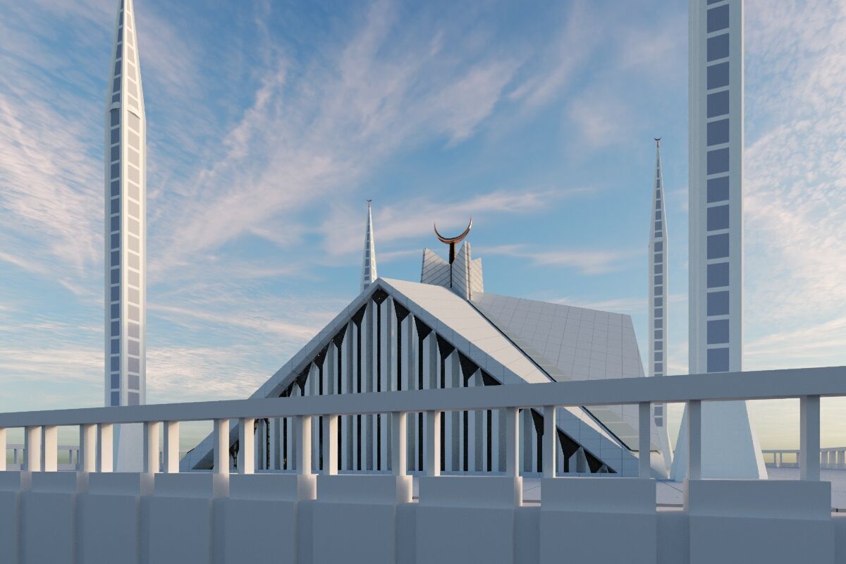Faisal Mosque ISLAMABAD 3D model_3