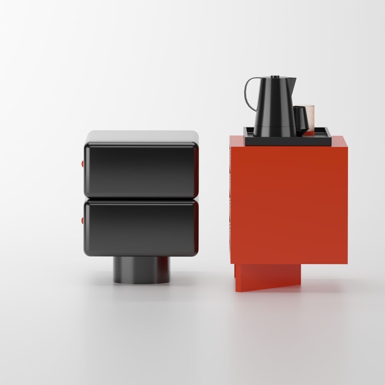 Karo bedside  Low-poly 3D model_2