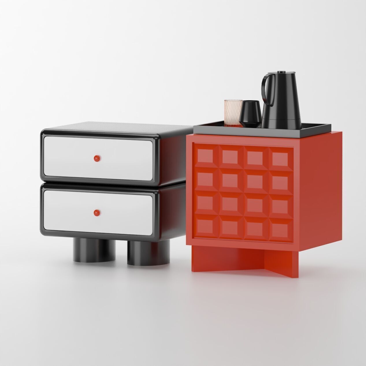 Karo bedside  Low-poly 3D model_1