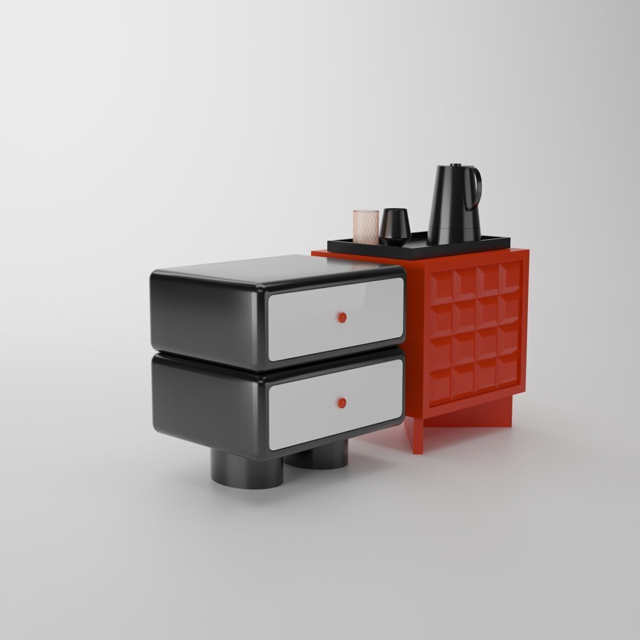Karo bedside  Low-poly 3D model_4