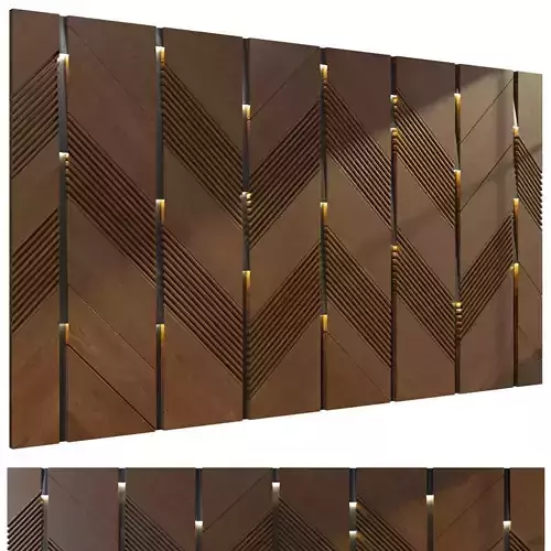 Wall panel 0340-shpon 3D model