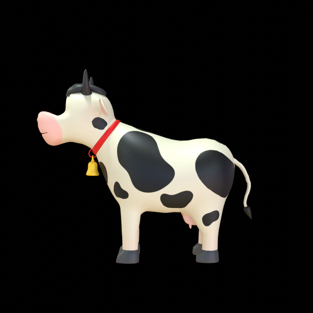 Cow 3D Cartoon Rigged Model Low-poly 3D model_13