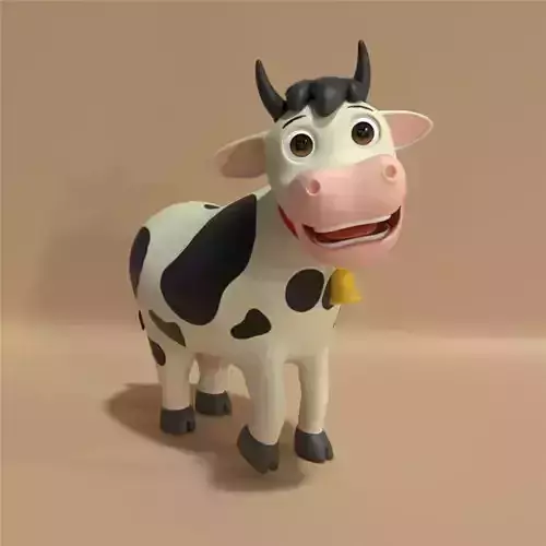 Cow  3D Cartoon Rigged Model