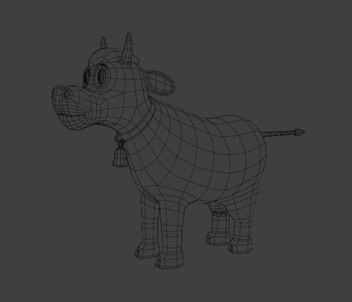 Cow 3D Cartoon Rigged Model Low-poly 3D model_6