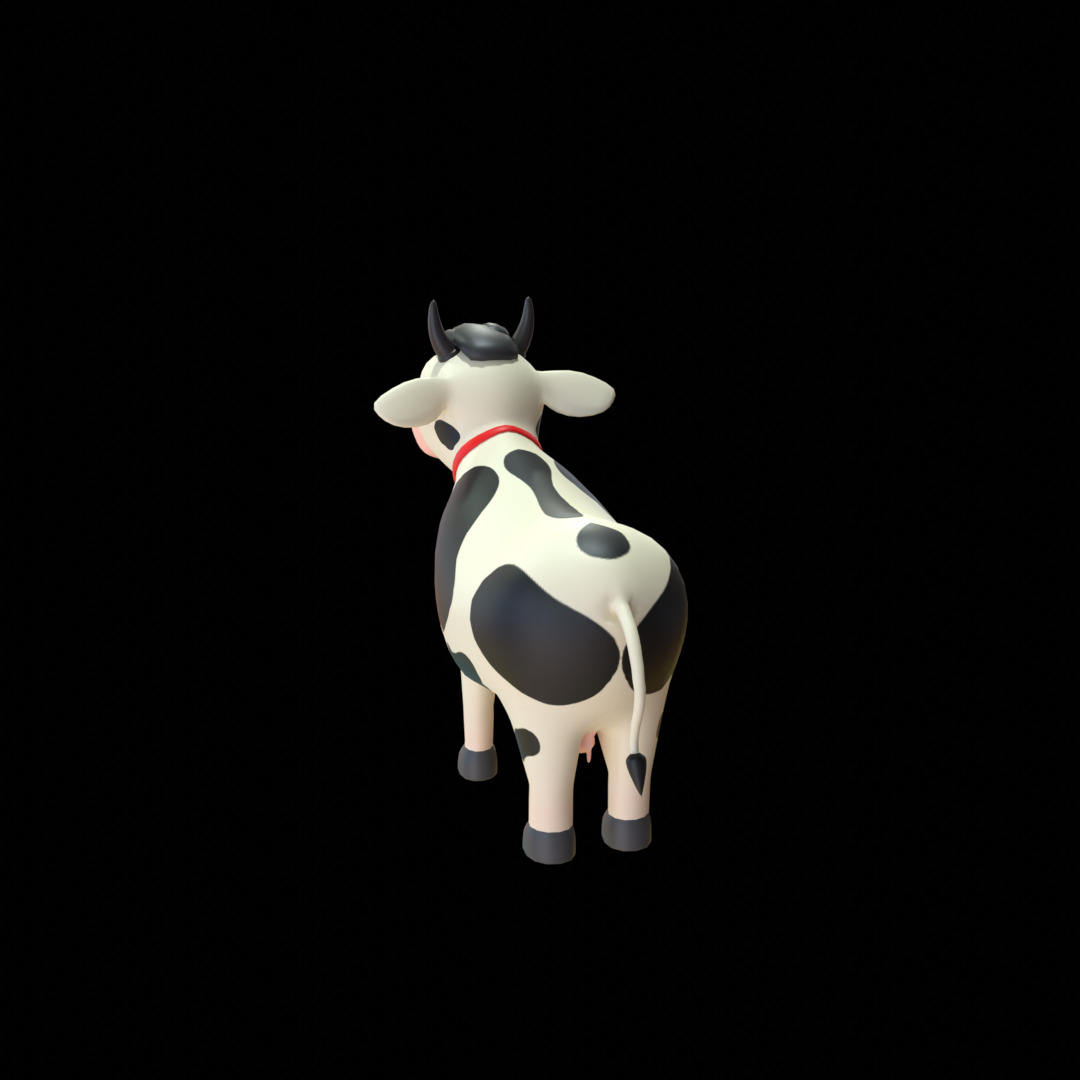 Cow 3D Cartoon Rigged Model Low-poly 3D model_12