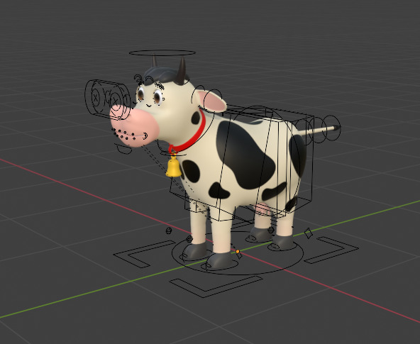 Cow 3D Cartoon Rigged Model Low-poly 3D model_4