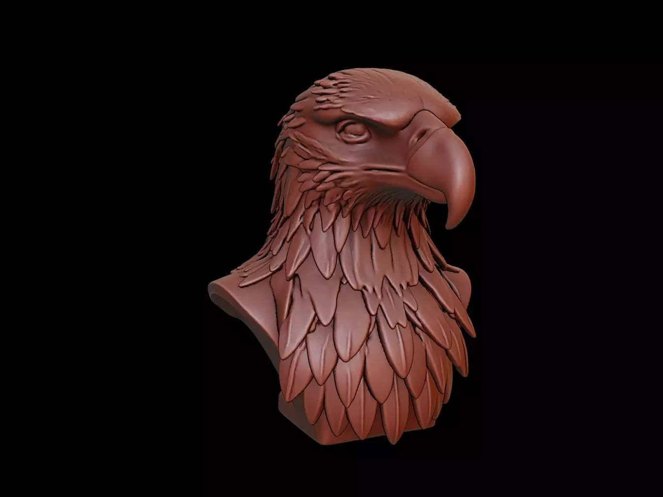 Eagle Animal Bust 3D print model_0