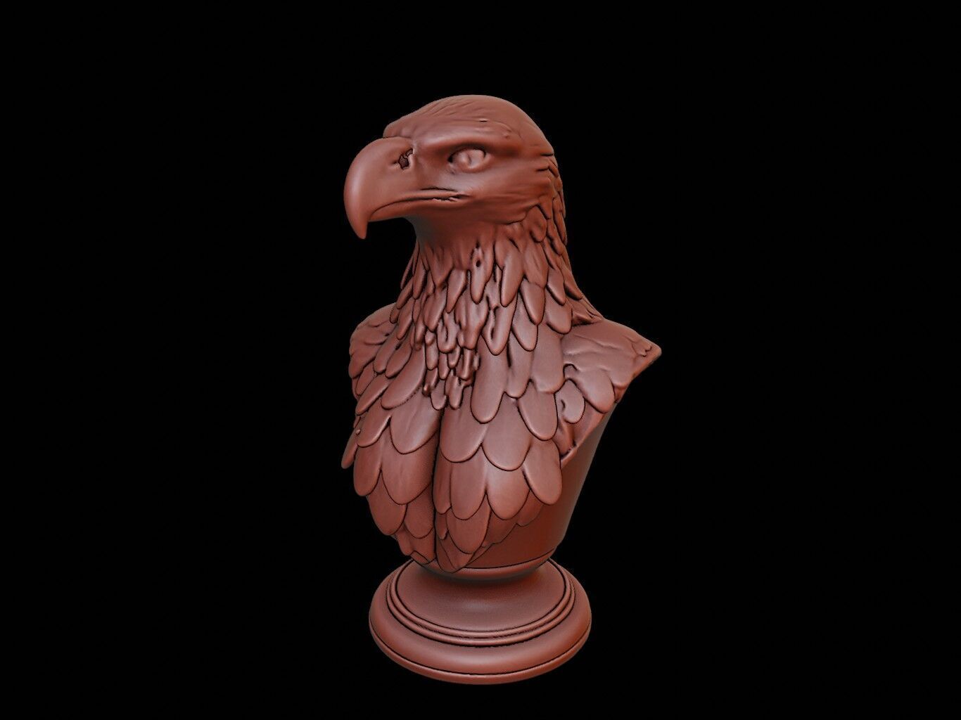 Eagle Animal Bust 3D print model_2