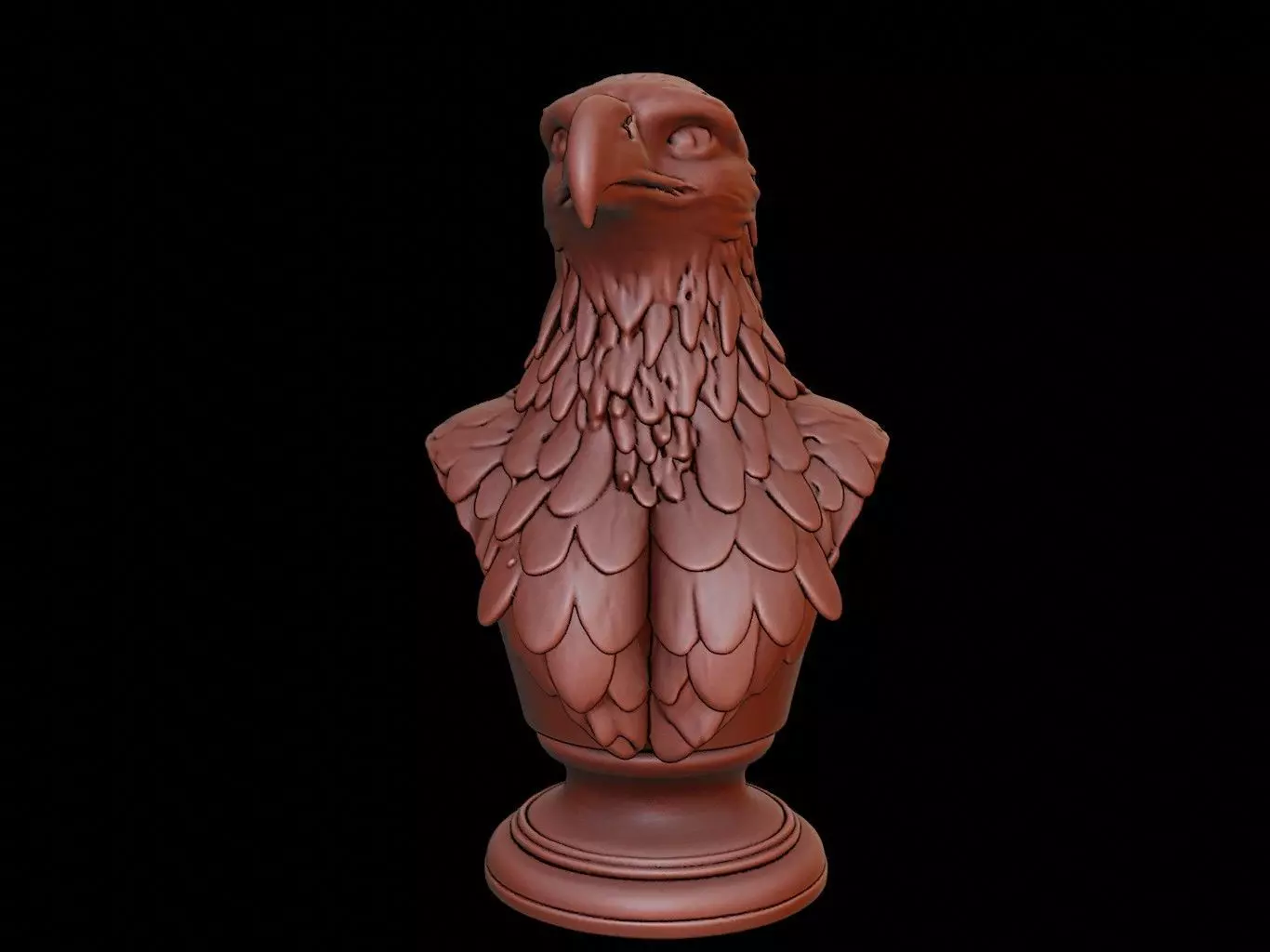 Eagle Animal Bust 3D print model_0