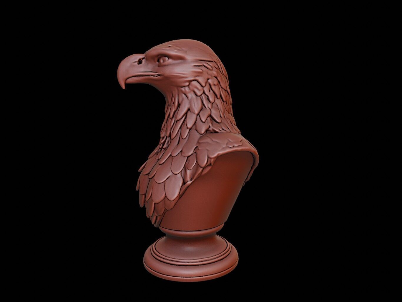 Eagle Animal Bust 3D print model_1