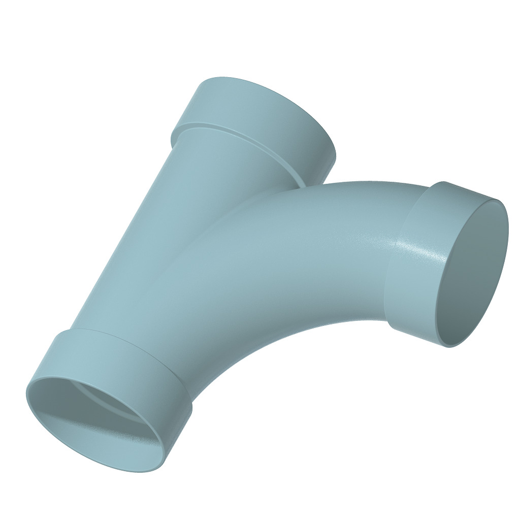 PVC Plumbing Long Sweep Y 3D print model_2