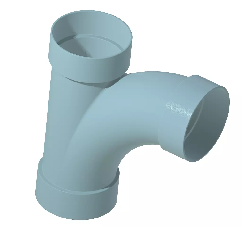 PVC Plumbing Long Sweep Y 3D print model_0