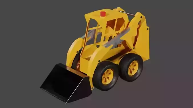 Skid-Steer Loader - Medium Poly 3D Model