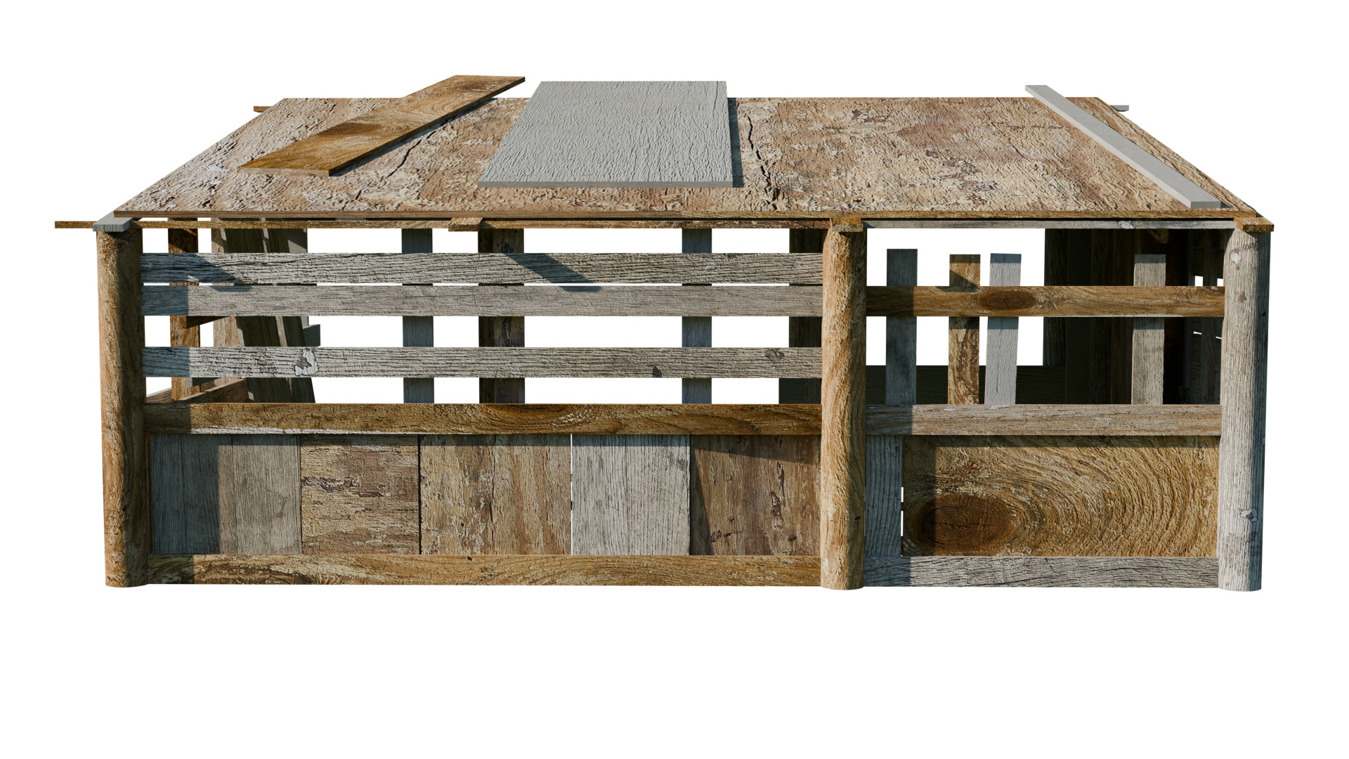 Low Poly Barn - Shed - Game-Ready Free low-poly 3D model_10