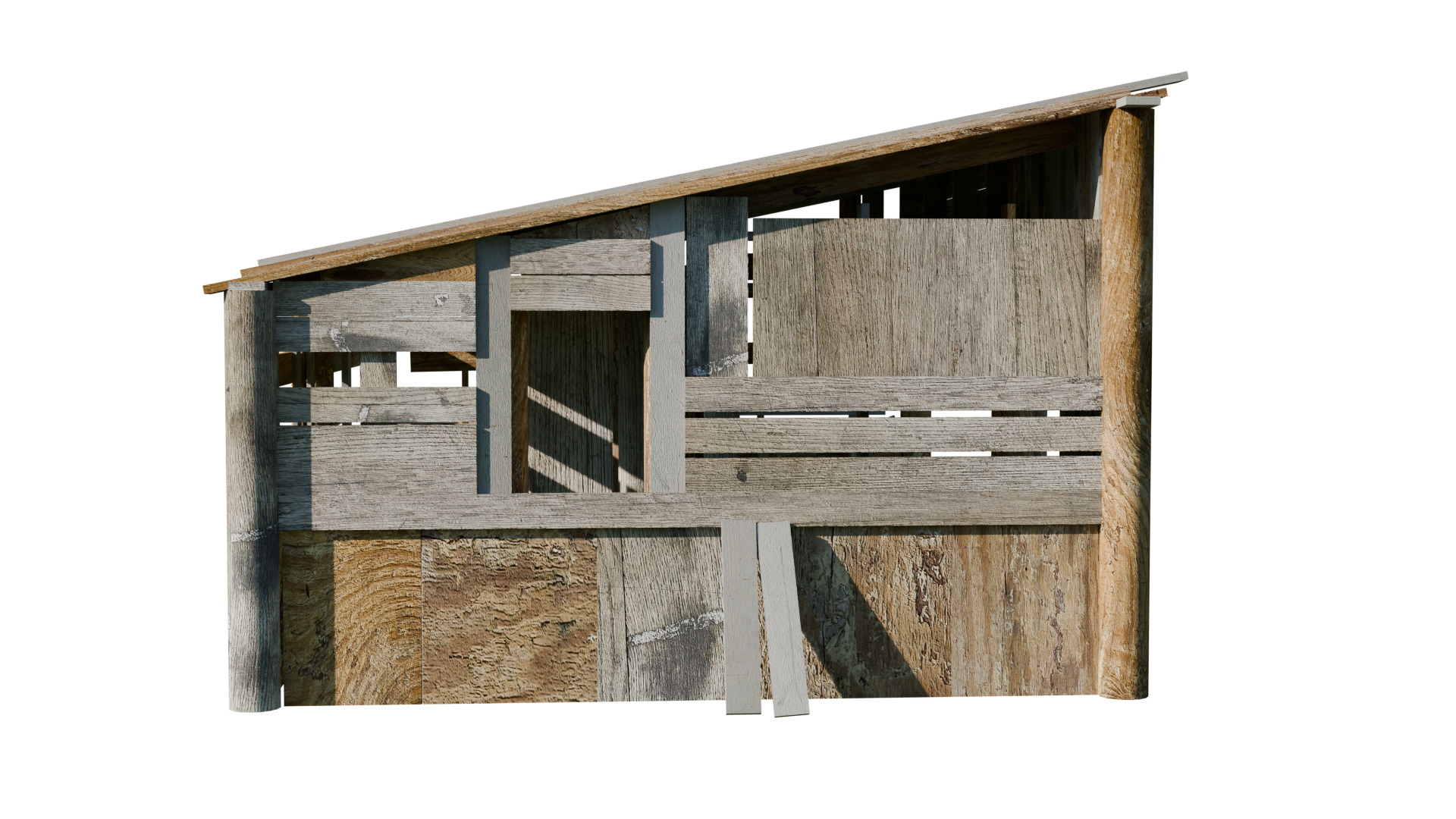 Low Poly Barn - Shed - Game-Ready Free low-poly 3D model_11