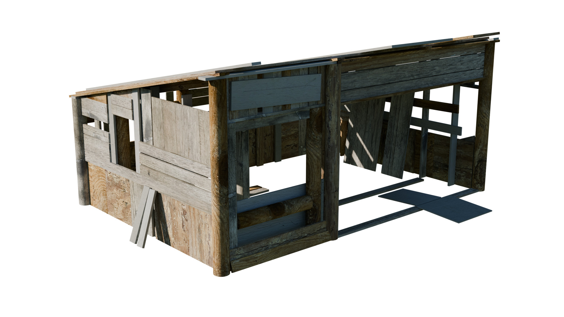 Low Poly Barn - Shed - Game-Ready Free low-poly 3D model_1
