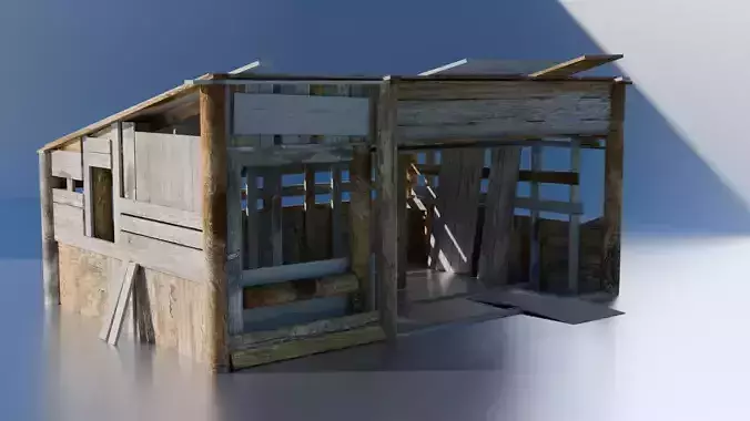 Low Poly Barn - Shed - Game-Ready Free low-poly 3D model