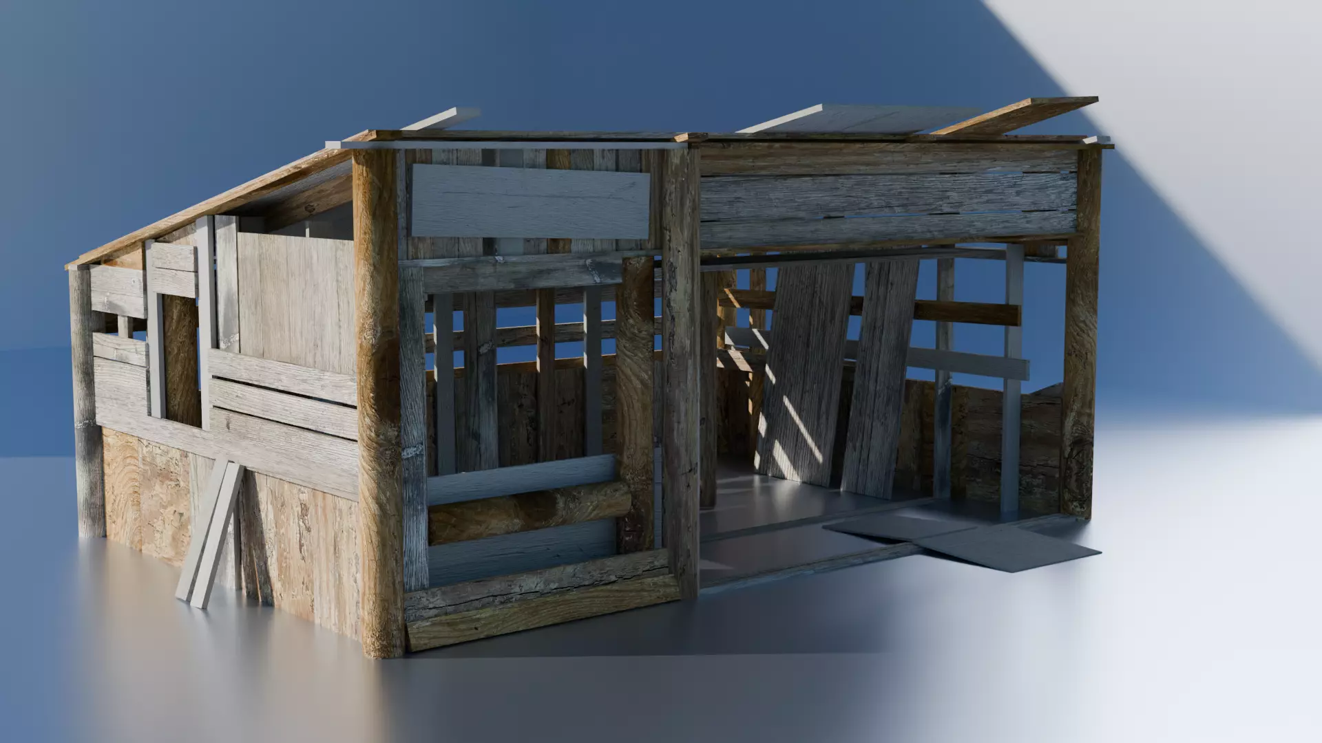 Low Poly Barn - Shed - Game-Ready Free low-poly 3D model_0
