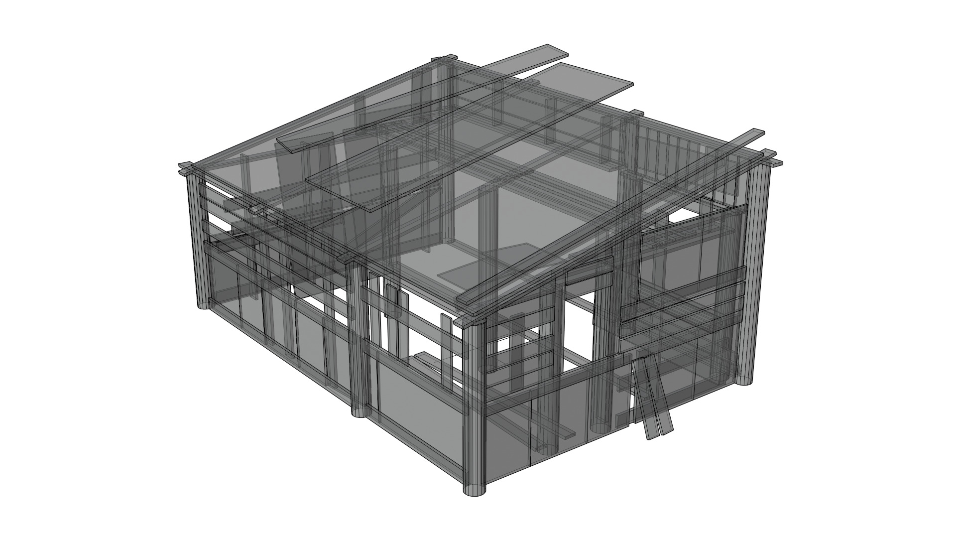 Low Poly Barn - Shed - Game-Ready Free low-poly 3D model_20