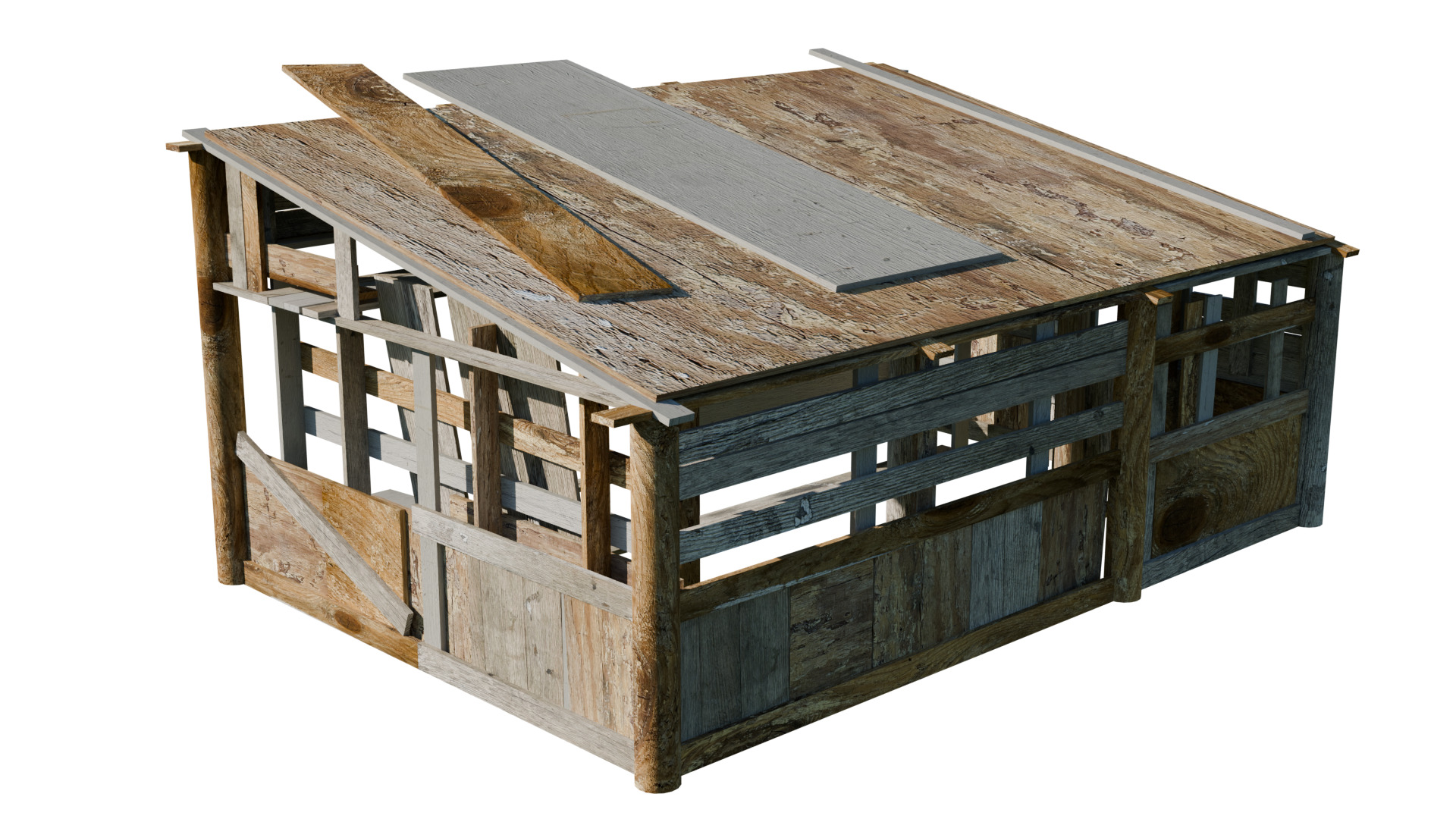 Low Poly Barn - Shed - Game-Ready Free low-poly 3D model_2