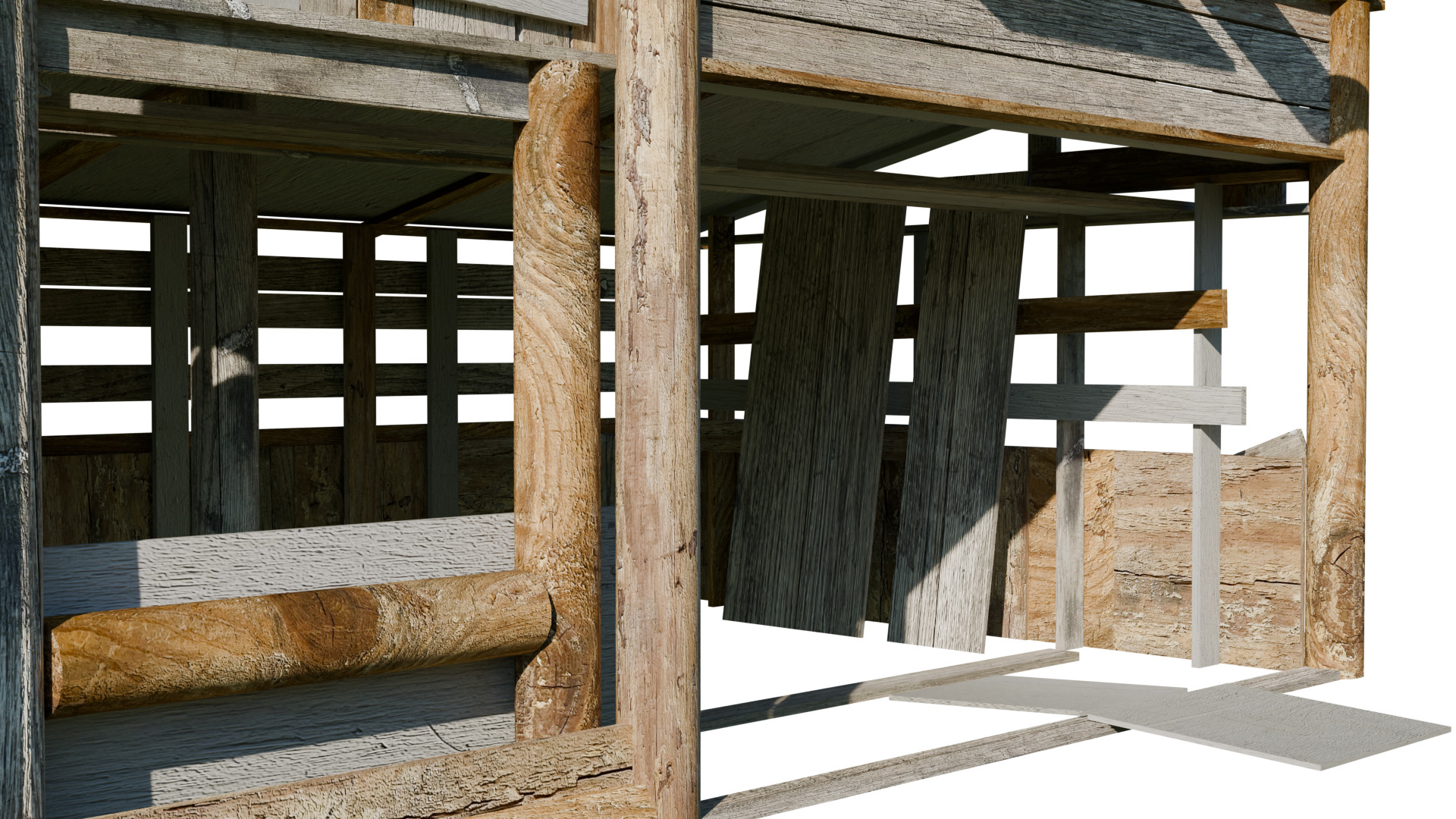 Low Poly Barn - Shed - Game-Ready Free low-poly 3D model_5
