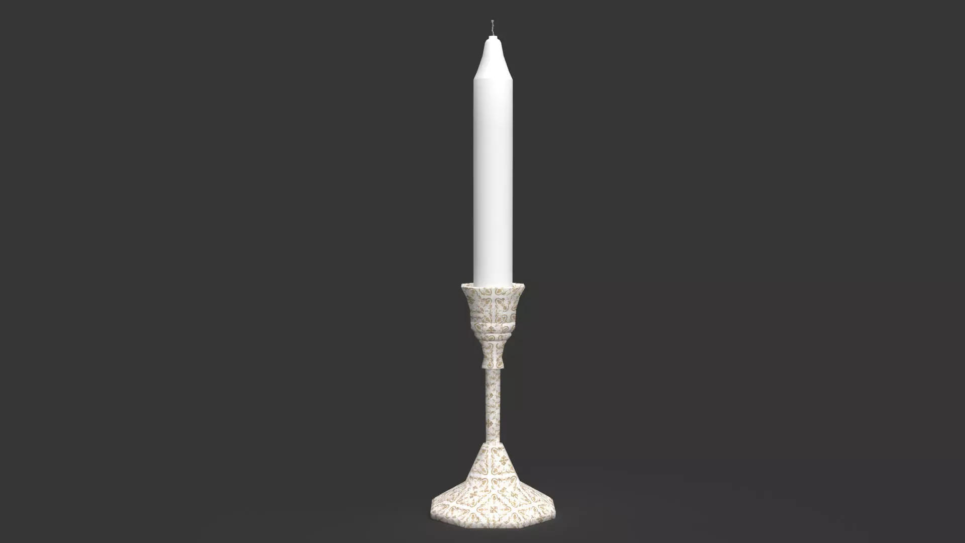 Candle Holder Low-poly 3D model_0