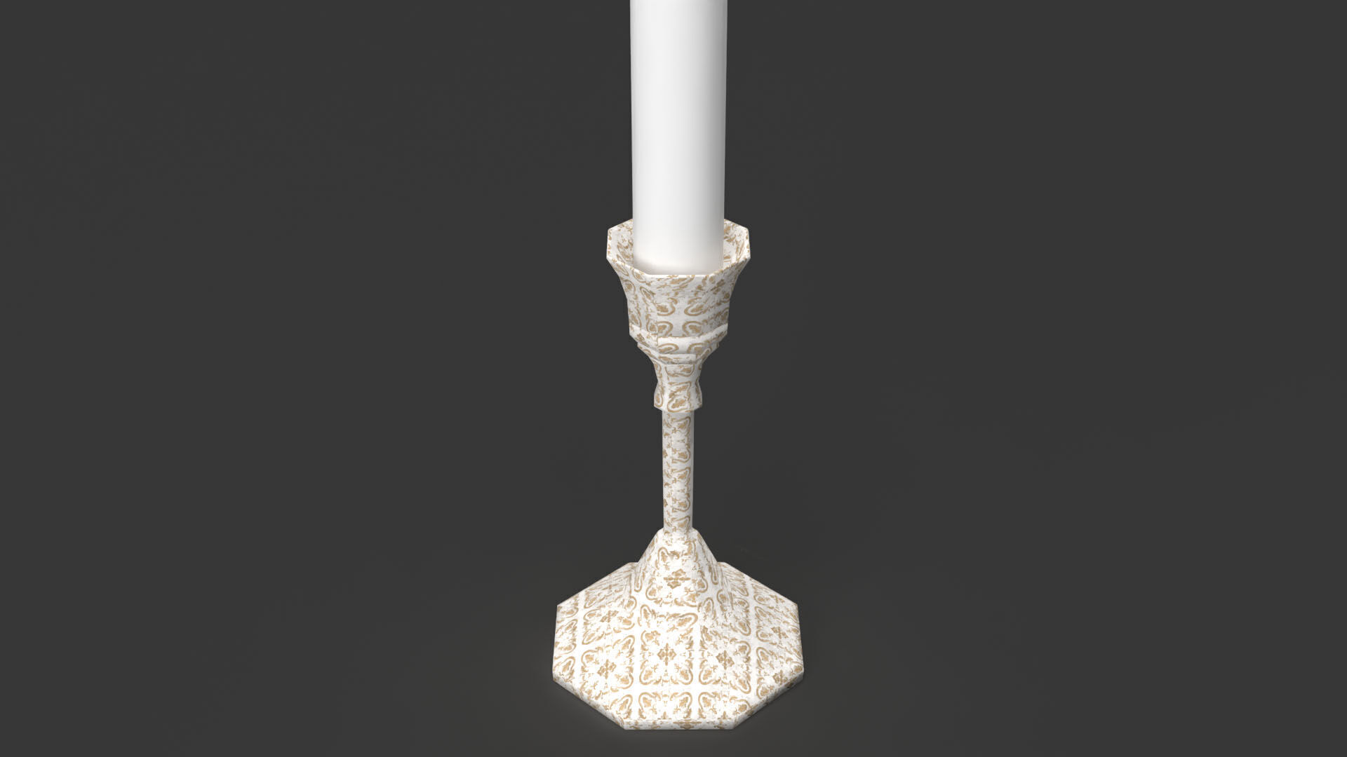 Candle Holder Low-poly 3D model_4