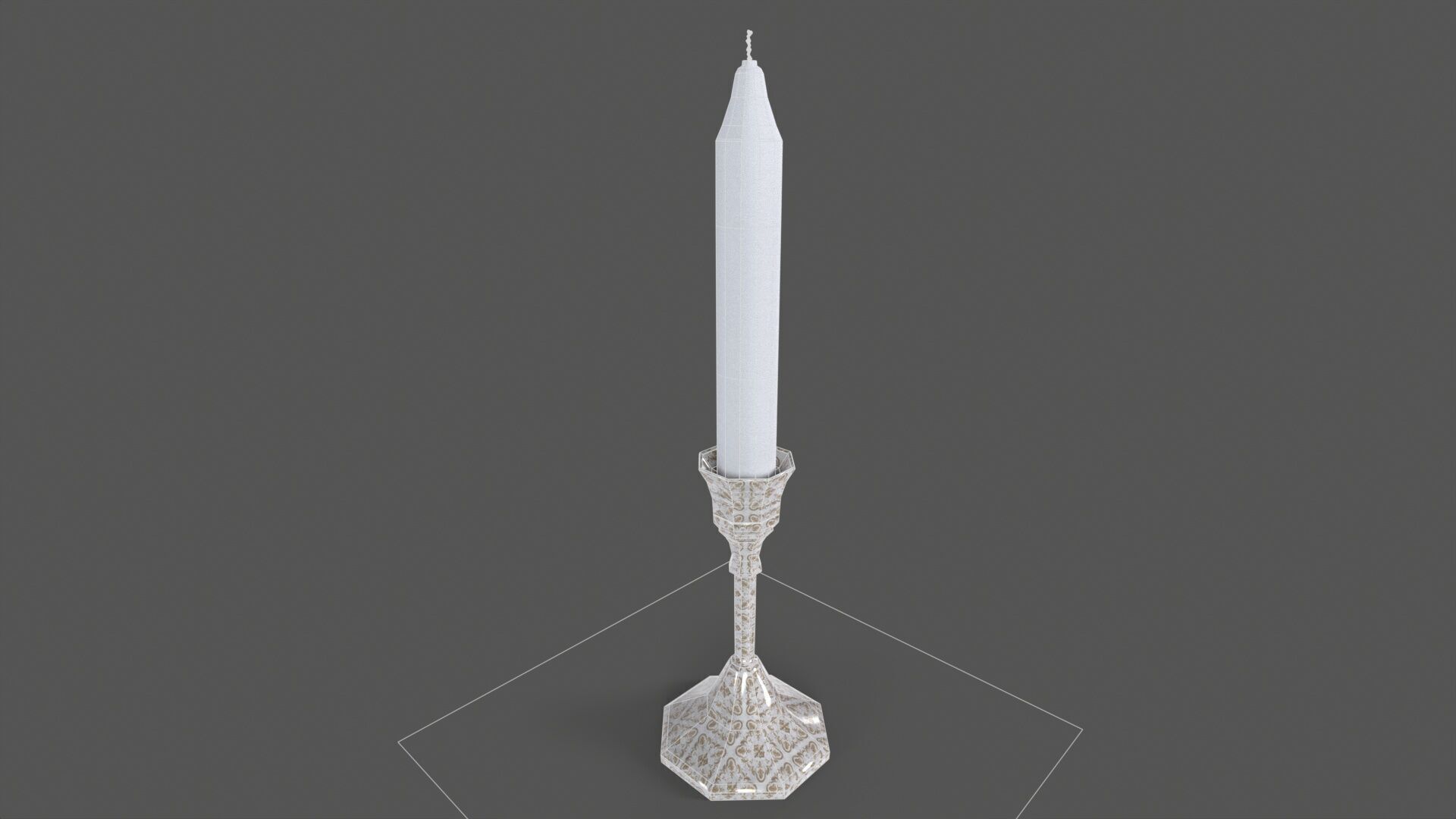 Candle Holder Low-poly 3D model_10