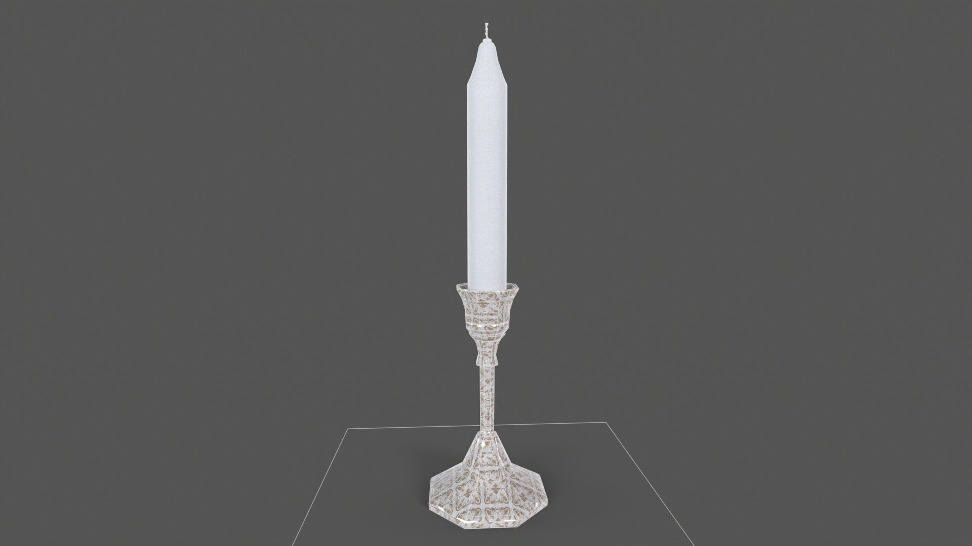 Candle Holder Low-poly 3D model_9