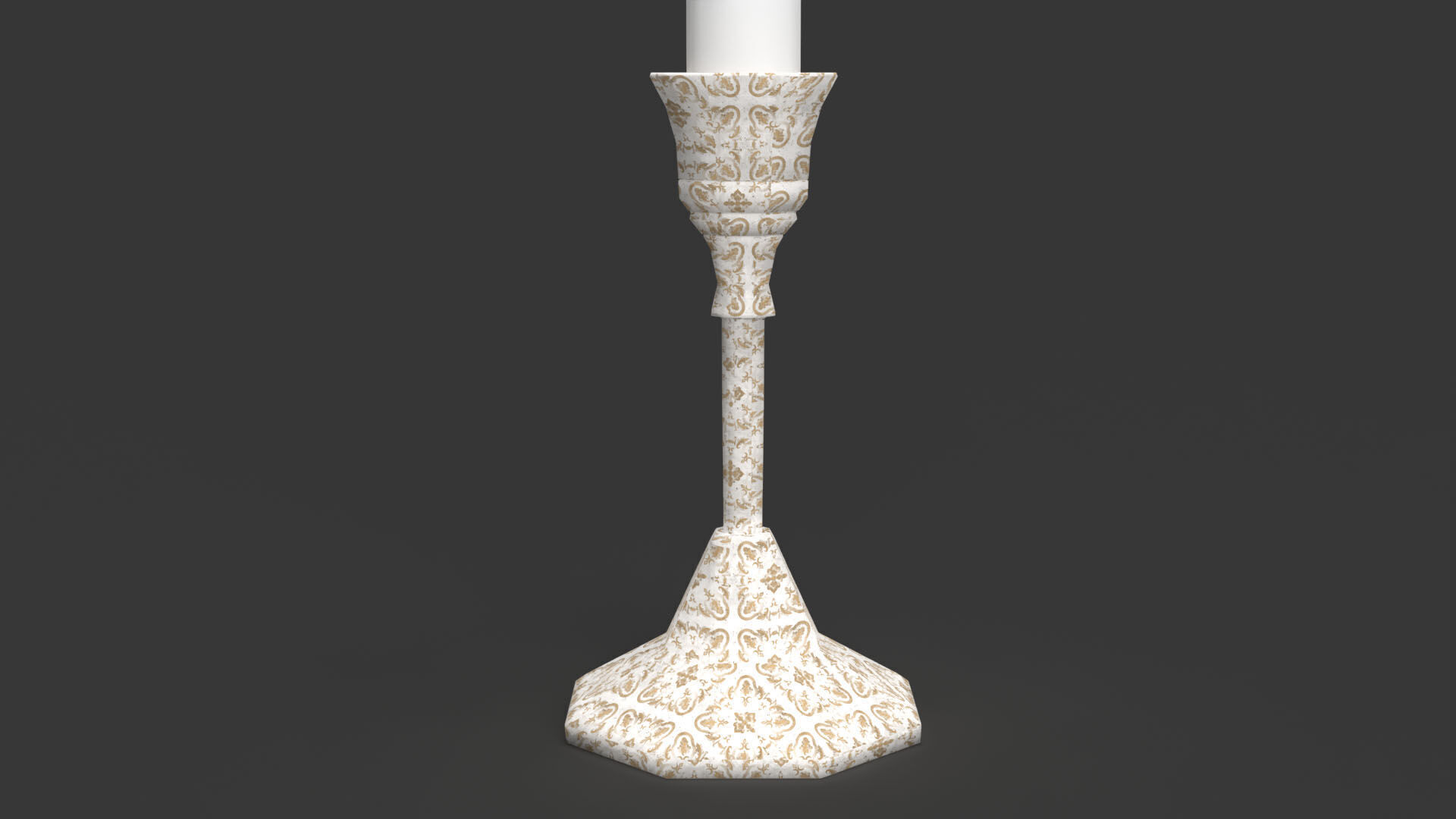 Candle Holder Low-poly 3D model_1