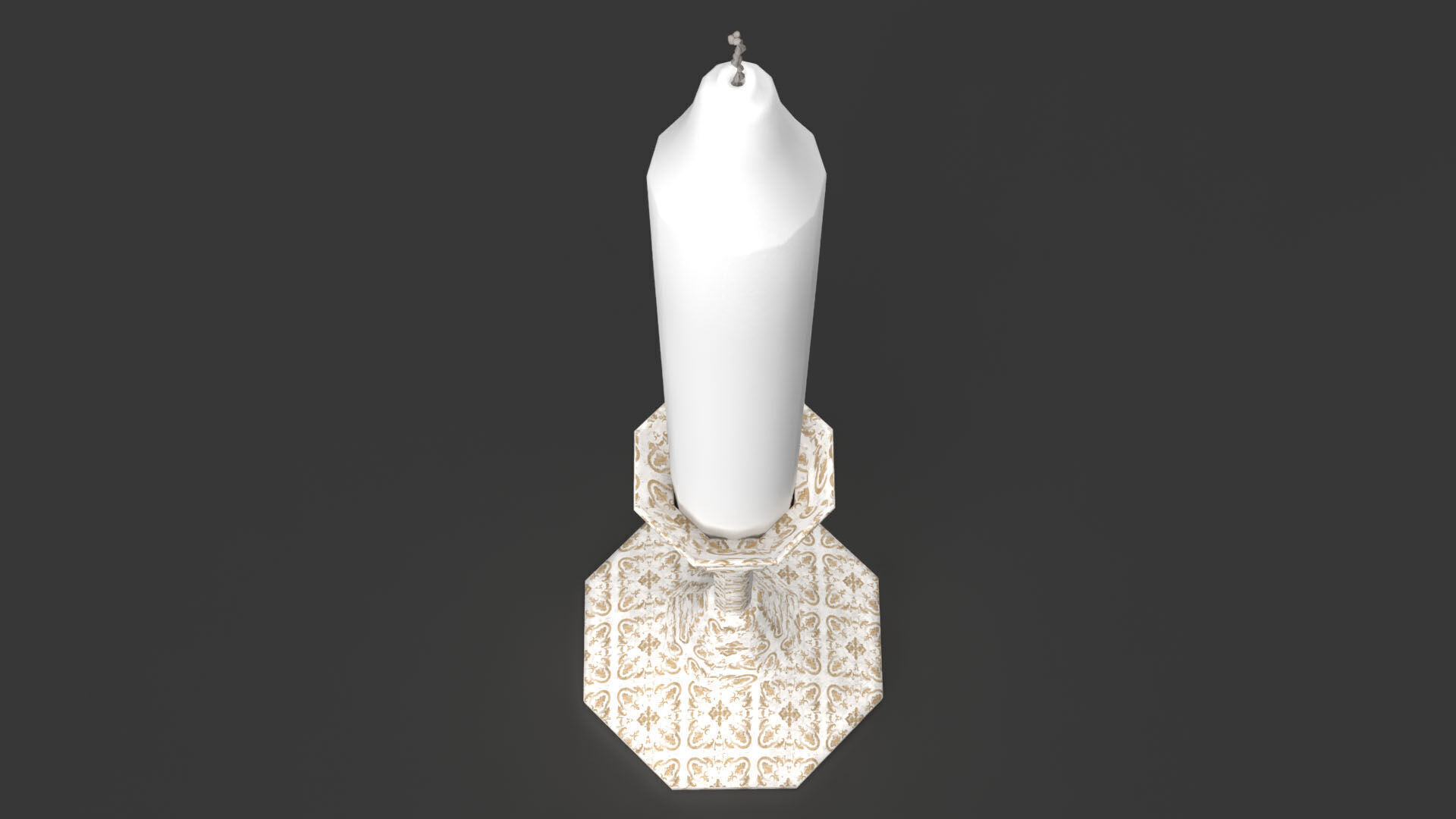 Candle Holder Low-poly 3D model_6