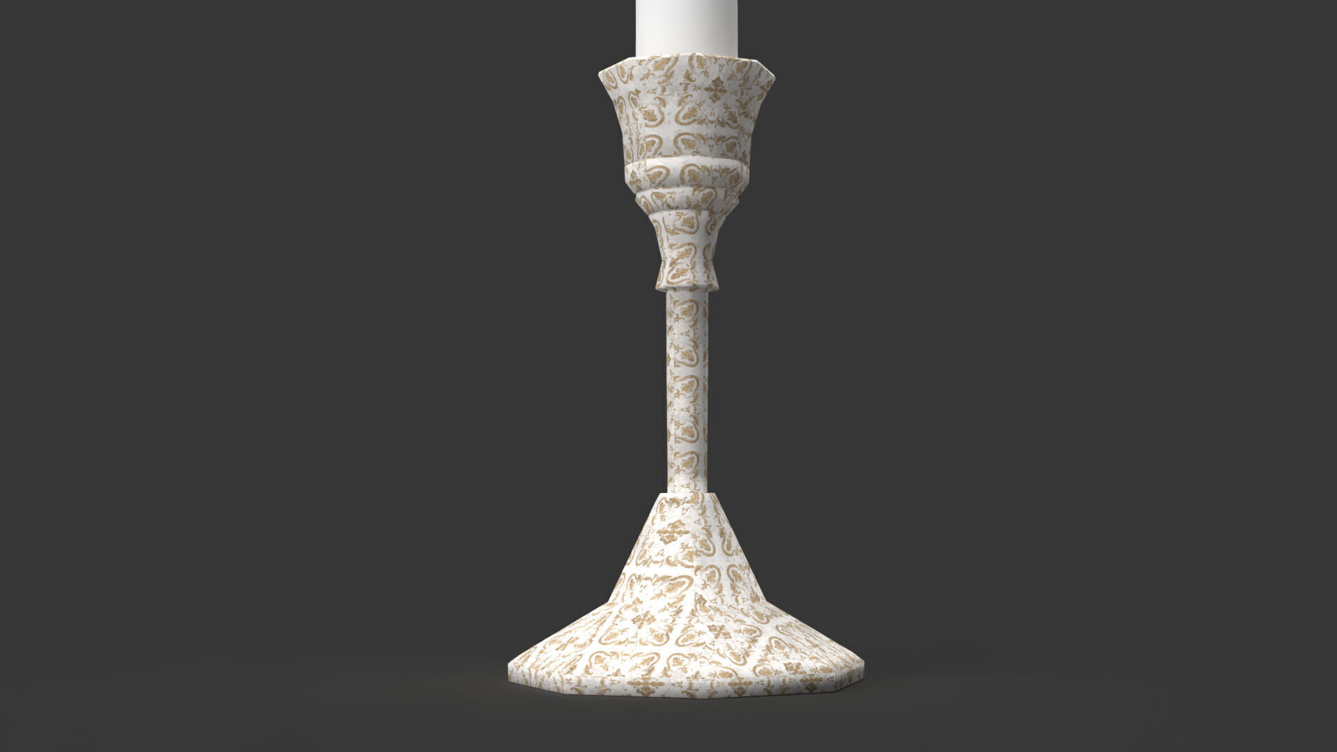 Candle Holder Low-poly 3D model_2